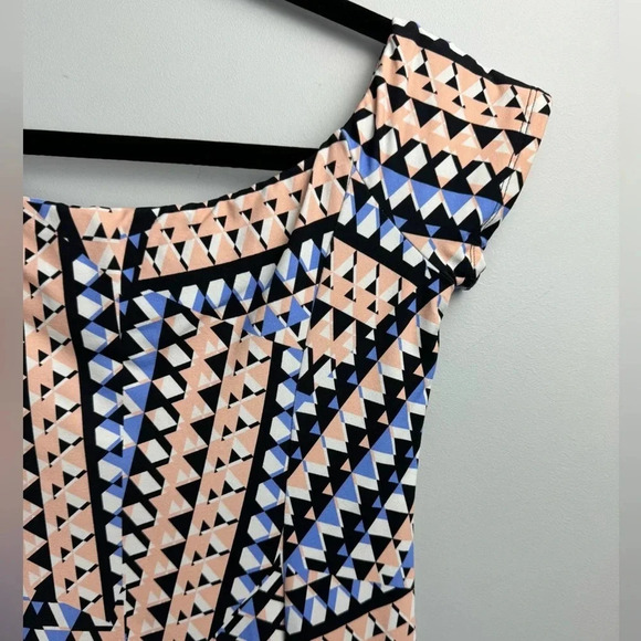 Susana Monaco multicolor triangle Pattern off shoulder mini dress size Small - Picture 6 of 8